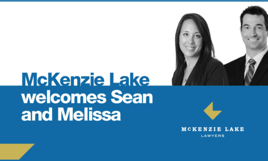McKenzie Lake Lawyers welcomes Sean and Melissa
