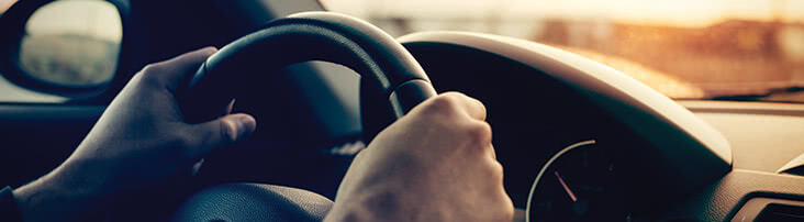 hands on steering wheel