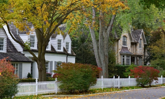 two houses on a quiet street