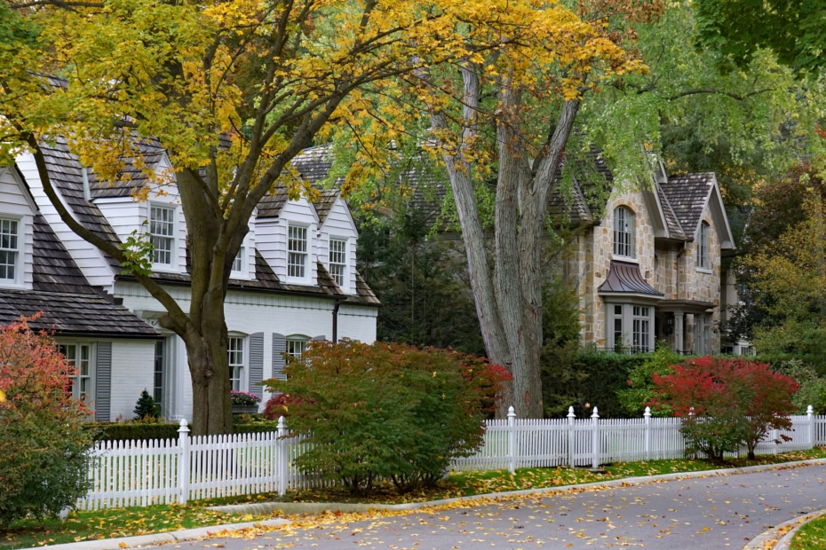 two houses on a quiet street