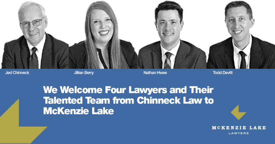 Chinneck Lawyers Join McKenzie Lake