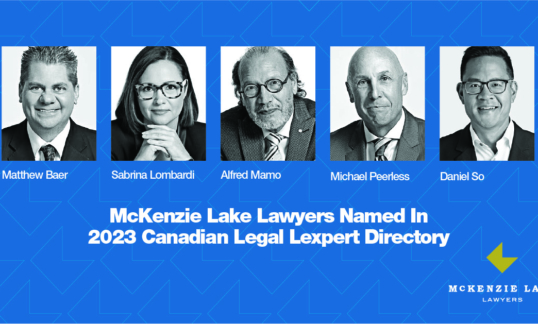 5 McKenzie Lake Lawyers who have been named in the 2023 Canadian Legal Directory.