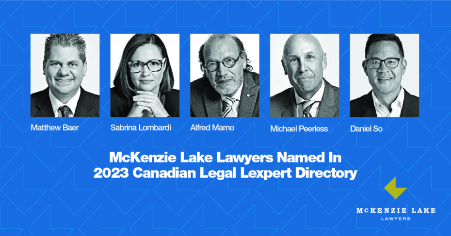 5 McKenzie Lake Lawyers who have been named in the 2023 Canadian Legal Directory.