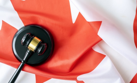 Gavel and Canadian Flag
