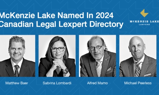 Four McKenzie Lake Lawyers Named In 2024 Canadian Legal Lexpert Directory