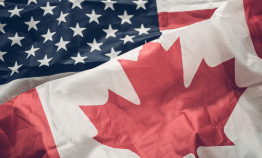 The Canada and US Flags